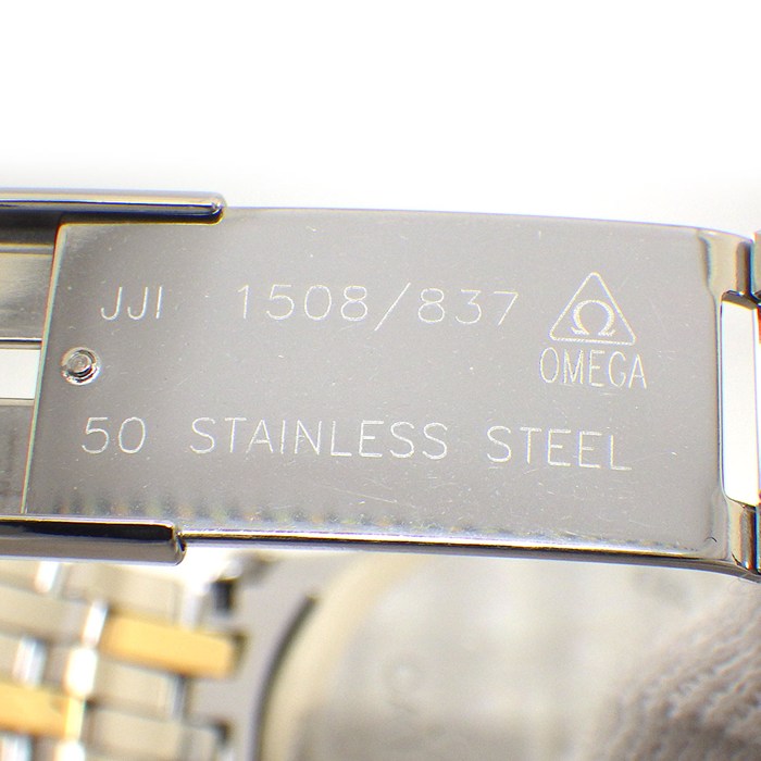 オメガ OMEGA 腕時計 デ・ヴィル プレステージ コーアクシャル 4374.11.00 ゴールド文字盤 ローマンインデックス カレンダー K18YG SS 自動巻き 【中古】