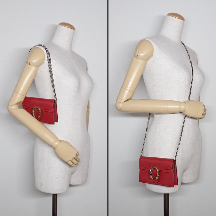 グッチ GUCCI ショルダーバッグ/ハンドバッグ ディオニュソス ミニバッグ 476432 レッド レザー シルバー金具 【中古】