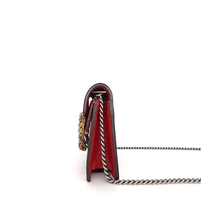 グッチ GUCCI ショルダーバッグ/ハンドバッグ ディオニュソス ミニバッグ 476432 レッド レザー シルバー金具 【中古】