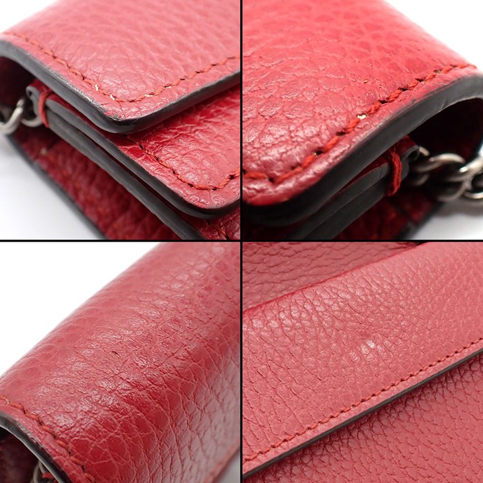 グッチ GUCCI ショルダーバッグ/ハンドバッグ ディオニュソス ミニバッグ 476432 レッド レザー シルバー金具 【中古】
