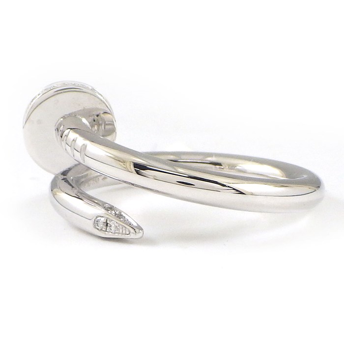 カルティエ Cartier リング ジュスト アン クル B4092700 釘モチーフ 22ポイント ダイヤモンド 計0.13ct K18WG 11号 / #51 【中古】
