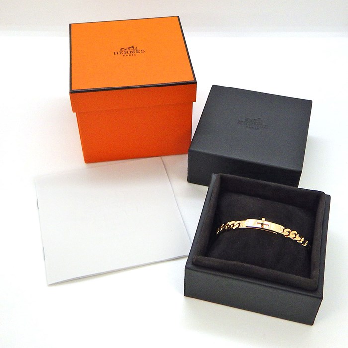 エルメス HERMES ブレスレット ケリー グルメット チェーン トゥレ クラスプ モチーフ 6ポイント ダイヤモンド 0.08ct K18PG / #SH 【箱・保付き】 【中古】