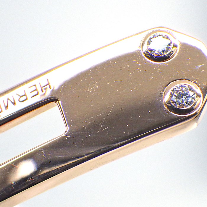 エルメス HERMES ブレスレット ケリー グルメット チェーン トゥレ クラスプ モチーフ 6ポイント ダイヤモンド 0.08ct K18PG / #SH 【箱・保付き】 【中古】
