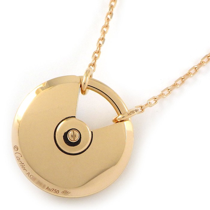  カルティエ Cartier ロングネックレス アミュレット SM B3047400 オニキス 1ポイント ダイヤモンド K18PG 【箱・保付き】 【中古】