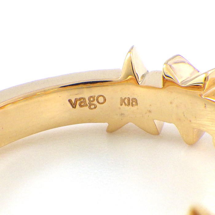 ヴァーゴ Vago リング ハーフサークル スターモチーフ 星 ダイヤモンド 計0.22ct K18YG 9.5号 【中古】