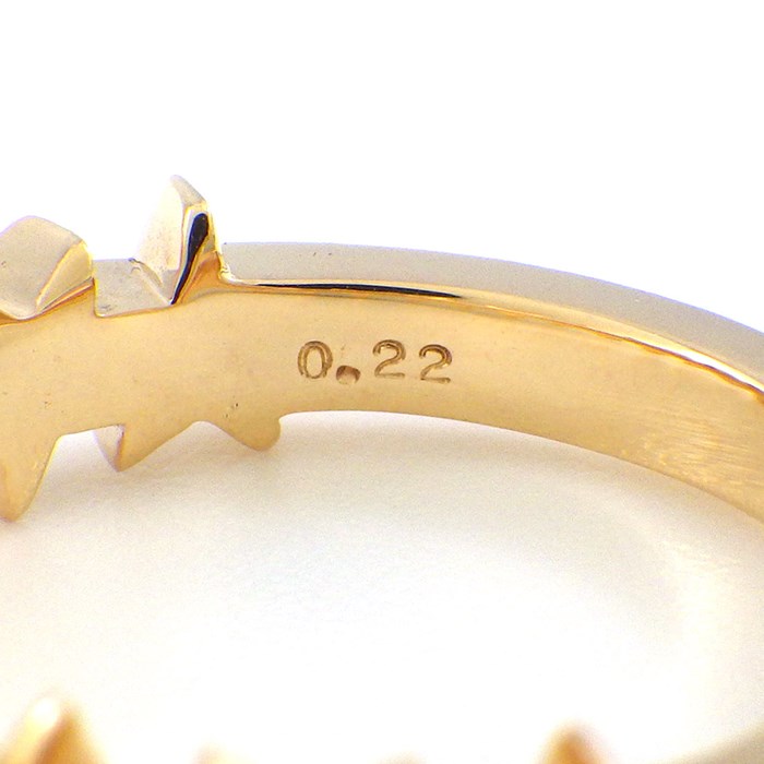 ヴァーゴ Vago リング ハーフサークル スターモチーフ 星 ダイヤモンド 計0.22ct K18YG 9.5号 【中古】