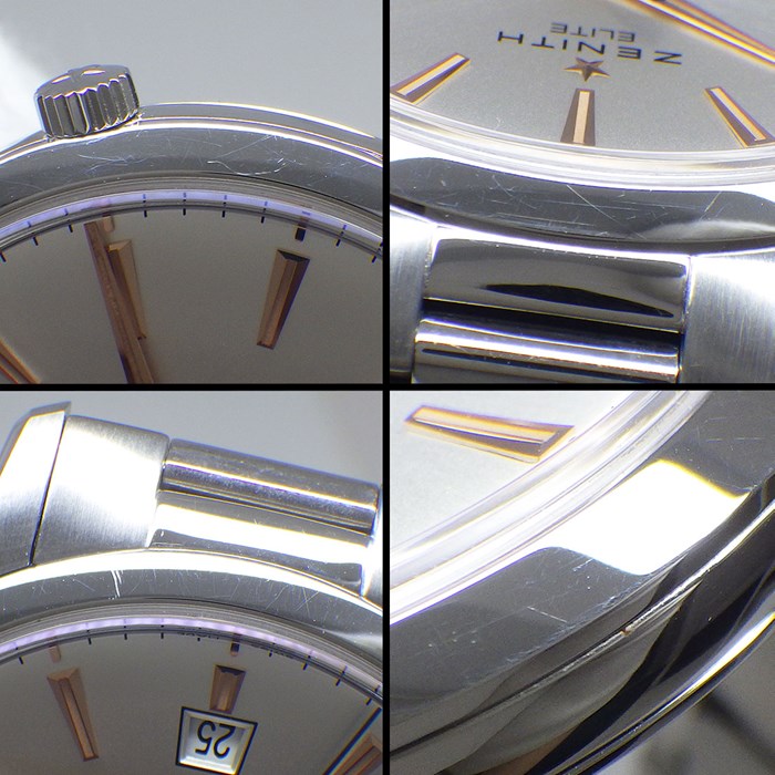 ゼニス ZENITH 腕時計 キャプテン エリート 03.2020.670 シルバーサンレイ文字盤 カレンダー 裏スケ SS 自動巻き 【中古】