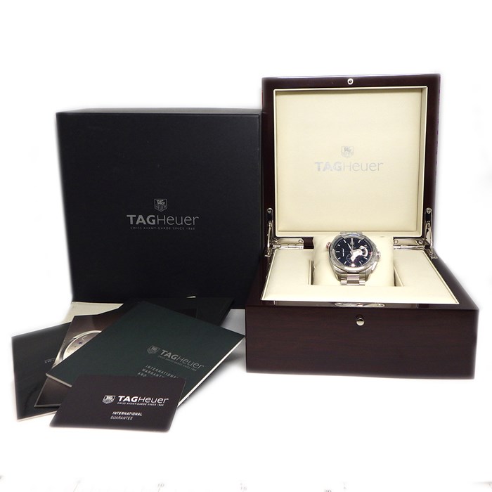 タグ・ホイヤー TAG Heuer 腕時計 グランドカレラ CAV5115/BAO902 デイト クロノグラフ スモールセコンド タキメーター 夜光針・インデックス 裏スケルトン ブラック文字盤 黒 SS 自動巻き 【箱・保付き】 【中古】