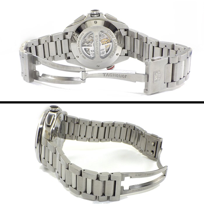 タグ・ホイヤー TAG Heuer 腕時計 グランドカレラ CAV5115/BAO902 デイト クロノグラフ スモールセコンド タキメーター 夜光針・インデックス 裏スケルトン ブラック文字盤 黒 SS 自動巻き 【箱・保付き】 【中古】