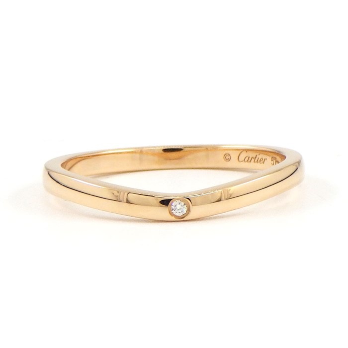 28/美品 カルティエ K18PG バレリーナ カーブ 3Pダイヤ リング 指輪 Cartier - 【19-3】【CARTIER】バレリーナカーブウェディング3P
