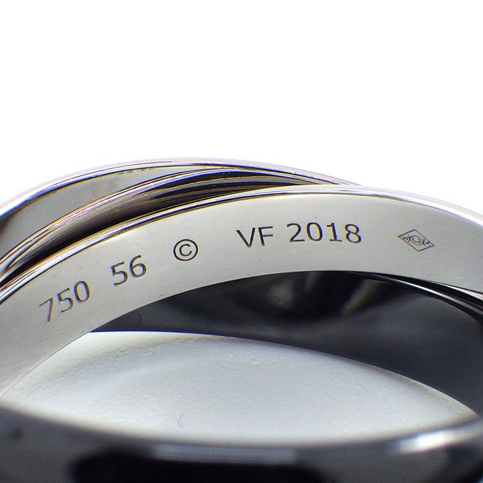 カルティエ Cartier リング トリニティ クラシック セラミック B4095600 K18WG ブラック セラミック 黒 16号 / #56 【箱・保付き】 【中古】
