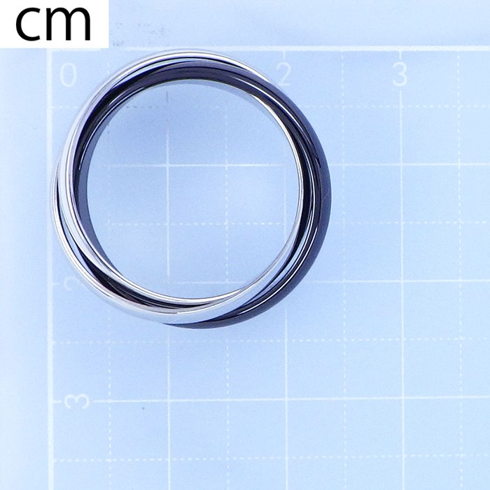 カルティエ Cartier リング トリニティ クラシック セラミック B4095600 K18WG ブラック セラミック 黒 16号 / #56 【箱・保付き】 【中古】