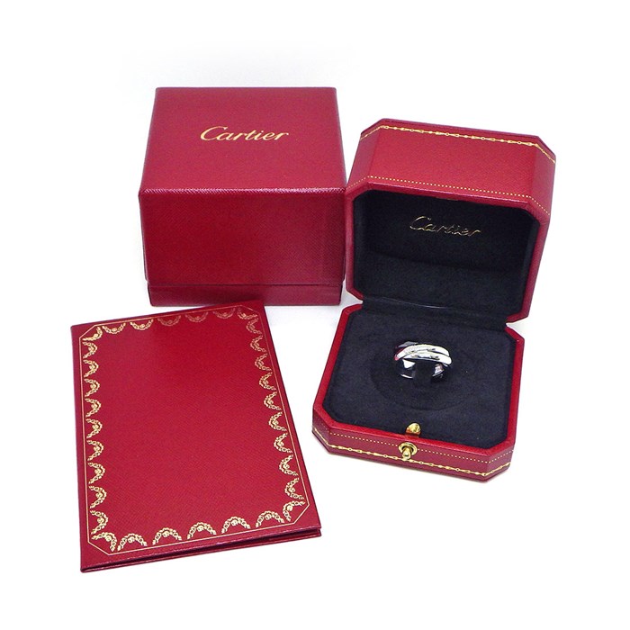 カルティエ Cartier リング トリニティ クラシック セラミック B4095600 K18WG ブラック セラミック 黒 16号 / #56 【箱・保付き】 【中古】