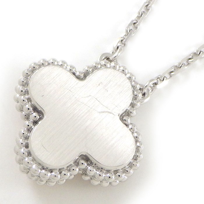 ヴァンクリーフ&アーペル Van Cleef & Arpels ネックレス ヴィンテージ アルハンブラ 2024年 ホリデーシーズン 限定モデル ギョーシェ 1ポイント ダイヤモンド K18PG K18WG 【中古】