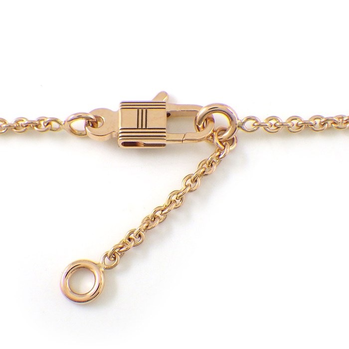 エルメス HERMES ネックレス アミュレット ケリー カデナ H121332B 錠 H ロゴ 18ポイント ダイヤモンド 0.09ct K18PG 【中古】