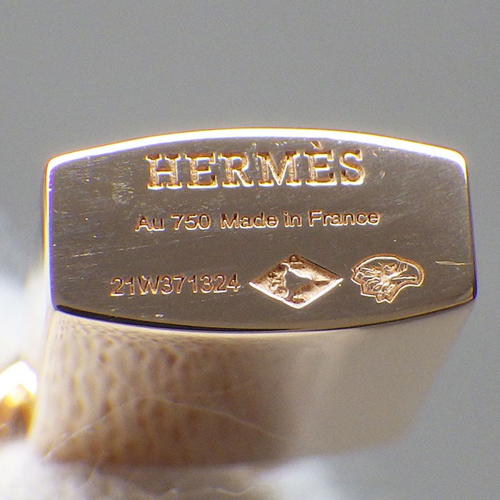 エルメス HERMES ネックレス アミュレット ケリー カデナ H121332B 錠 H ロゴ 18ポイント ダイヤモンド 0.09ct K18PG 【中古】