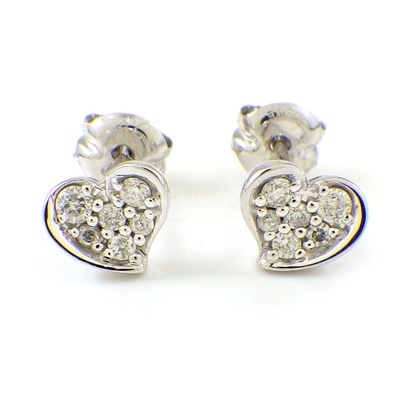 4℃ ピアス ハート ダイヤモンド K18WG 【中古】
