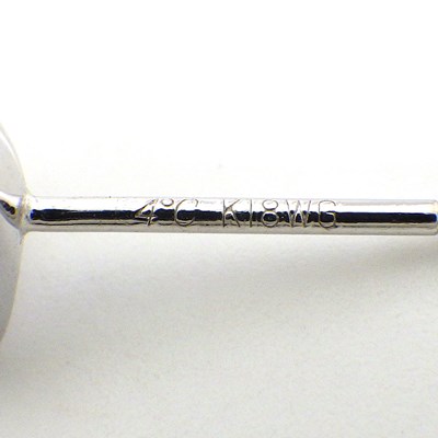 4℃ ピアス ハート ダイヤモンド K18WG 【中古】