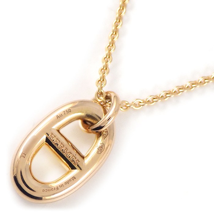 エルメス HERMES ネックレス シェーヌダンクル ファランドール オーバル チェーン K18PG 【中古】