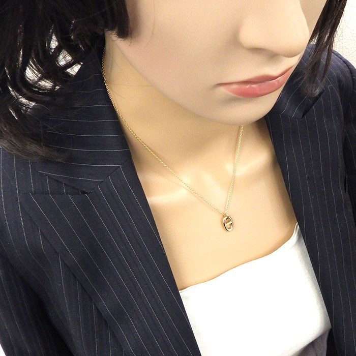 エルメス HERMES ネックレス シェーヌダンクル ファランドール オーバル チェーン K18PG 【中古】