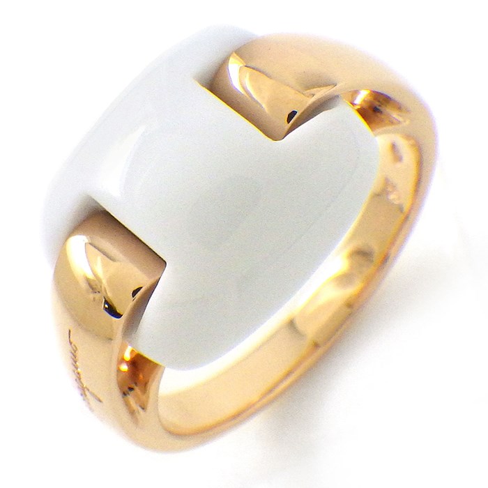 サルヴァトーレ・フェラガモ Salvatore Ferragamo リング ホワイト カルセドニー K18PG 15号 / #56 【中古】