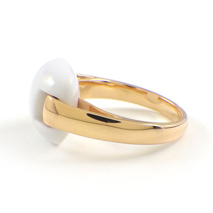 サルヴァトーレ・フェラガモ Salvatore Ferragamo リング ホワイト カルセドニー K18PG 15号 / #56 【中古】