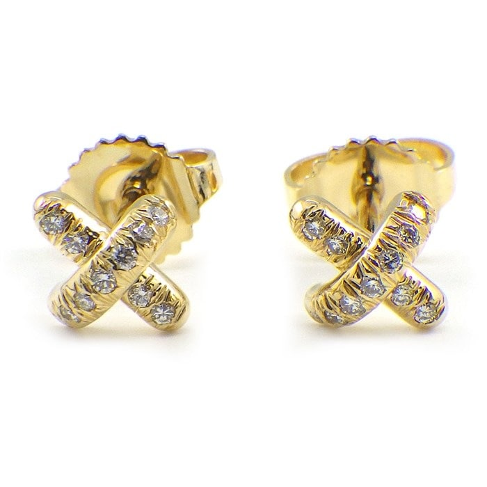 ティファニー Tiffany & Co. ピアス クロスステッチ ダイヤモンド  