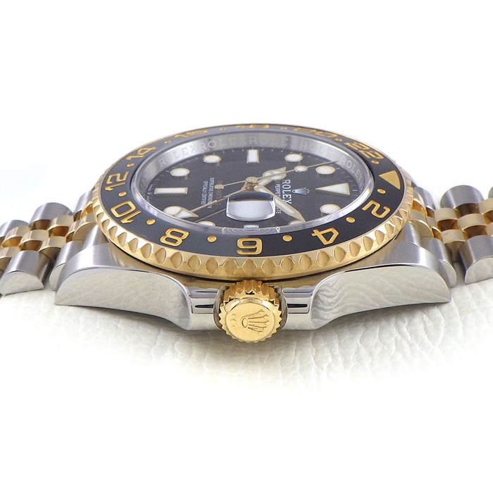 ロレックス Rolex 腕時計 GMTマスターII 126713GRNR ブラック文字盤 黒 ルーレット刻印 カレンダー 夜光インデックス 回転ベゼル SS K18YG セラミック 自動巻き 【箱・保付き】 【中古】