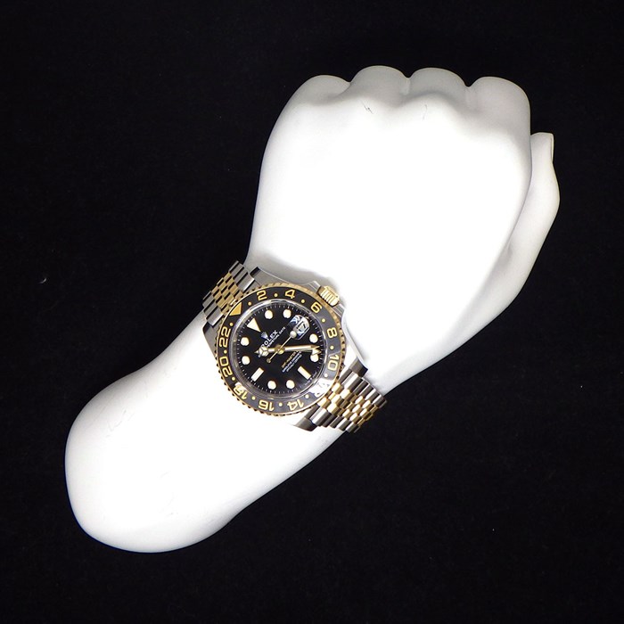 ロレックス Rolex 腕時計 GMTマスターII 126713GRNR ブラック文字盤 黒 ルーレット刻印 カレンダー 夜光インデックス 回転ベゼル SS K18YG セラミック 自動巻き 【箱・保付き】 【中古】