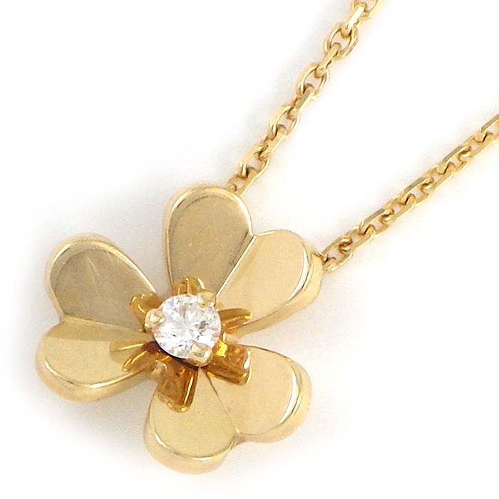 ヴァンクリーフ＆アーペル Van Cleef & Arpels ネックレス フリヴォル ミニ VCARP0J100 1ポイント ダイヤモンド 0.05ct K18YG 【中古】