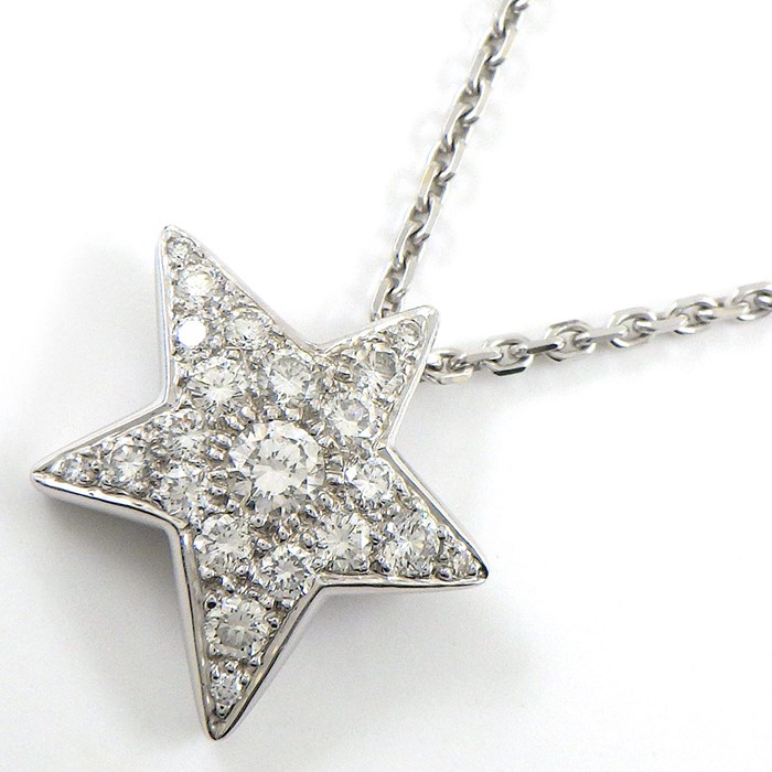 シャネル CHANEL ネックレス コメット ラージモデル スターモチーフ パヴェ 22ポイント ダイヤモンド 約0.68ct K18WG 【中古】