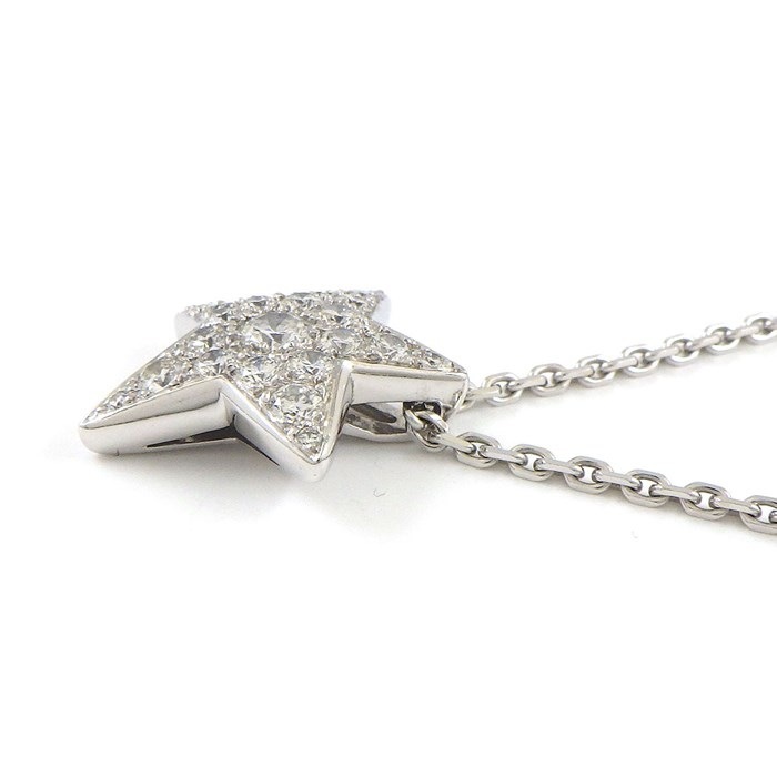 シャネル CHANEL ネックレス コメット ラージモデル スターモチーフ パヴェ 22ポイント ダイヤモンド 約0.68ct K18WG 【中古】