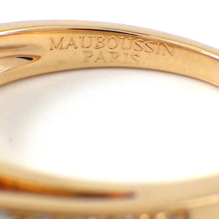 モーブッサン MAUBOUSSIN リング チャンス オブ ラブ クローバー ダイヤモンド K18PG 10.5号 【中古】
