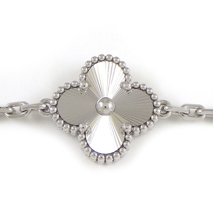 ヴァンクリーフ&アーペル Van Cleef & Arpels ブレスレット ヴィンテージ アルハンブラ 5モチーフ VCARP9XE00 ギョーシェ K18WG 【箱・保付き】 【中古】