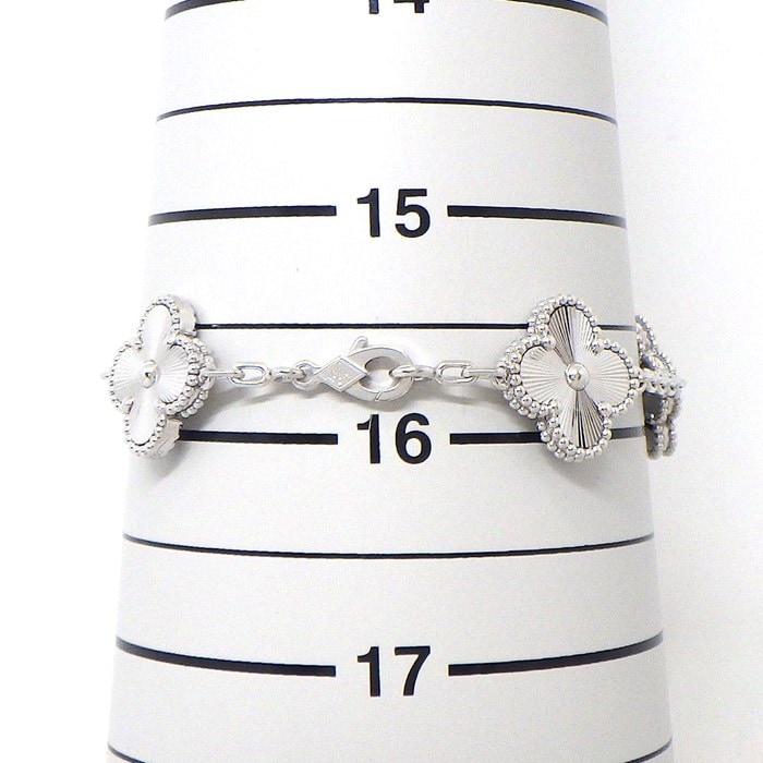 ヴァンクリーフ&アーペル Van Cleef & Arpels ブレスレット ヴィンテージ アルハンブラ 5モチーフ VCARP9XE00 ギョーシェ K18WG 【箱・保付き】 【中古】