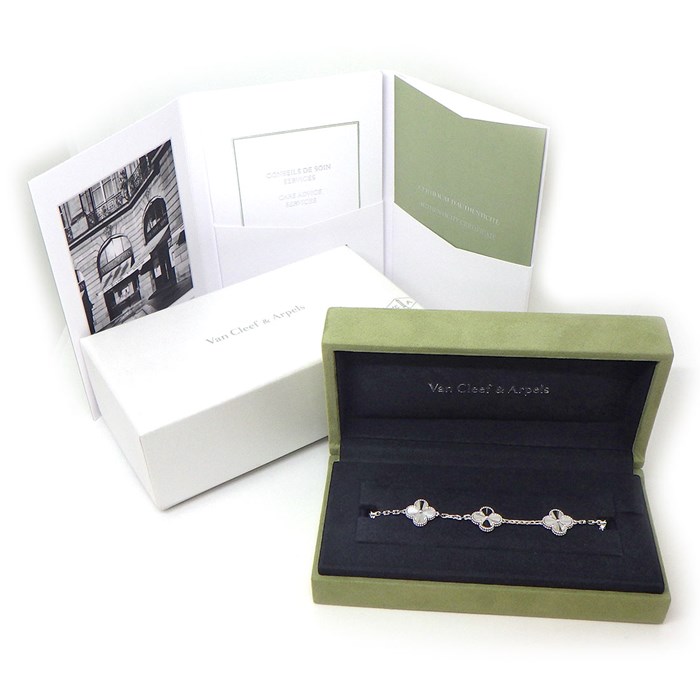 ヴァンクリーフ&アーペル Van Cleef & Arpels ブレスレット ヴィンテージ アルハンブラ 5モチーフ VCARP9XE00 ギョーシェ K18WG 【箱・保付き】 【中古】