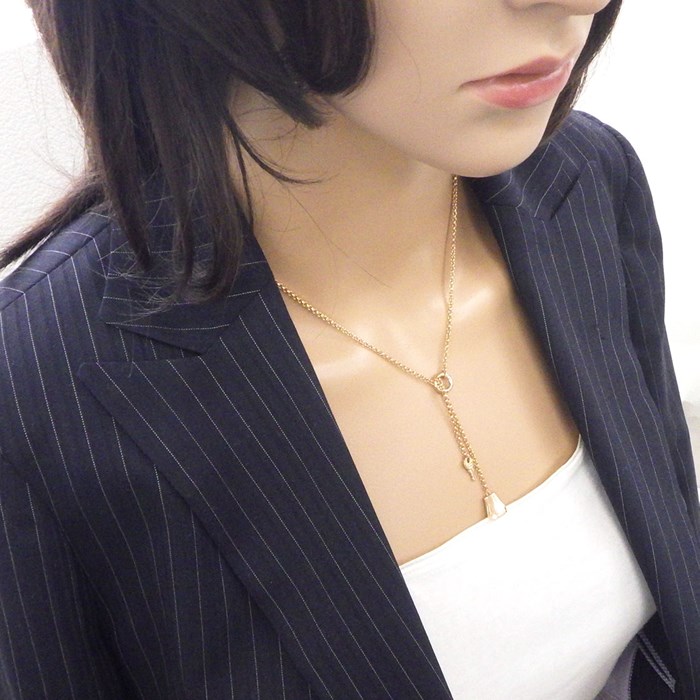 エルメス HERMES ネックレス ケリー クロシェット PM H220261B カデナ 錠 キー チェーン スウィング K18PG 【中古】