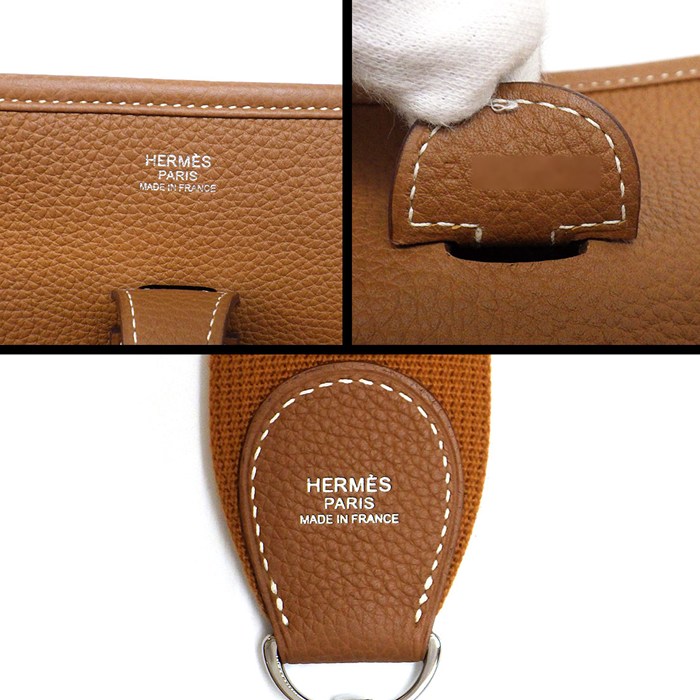エルメス HERMES ショルダーバッグ エヴリン 3 PM Z刻印 2021年製 ゴールド トリヨンクレマンス シルバー金具 【中古】 エルメス HERMES ショルダーバッグ エヴリン 3 PM Z刻印 2021年製