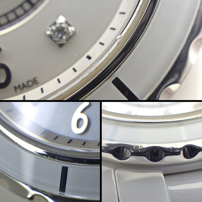 シャネル CHANEL 腕時計 J12 H2570 8ポイント ダイヤインデックス ホワイトシェル文字盤 SS ホワイト セラミック クオーツアナログ 【中古】