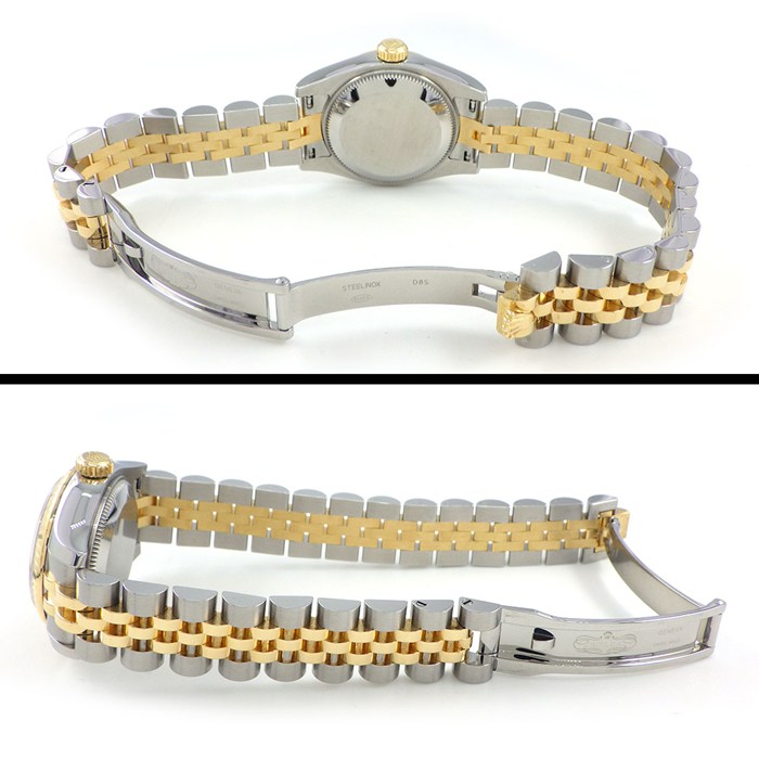 ロレックス Rolex 腕時計 デイトジャスト 179173G G番 2010年 ルーレット刻印 10ポイント ダイヤインデックス シャンパン コンピューター文字盤 彫コン デイト K18YG SS 自動巻き 【中古】