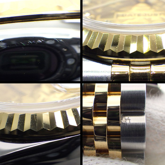 ロレックス Rolex 腕時計 デイトジャスト 179173G G番 2010年 ルーレット刻印 10ポイント ダイヤインデックス シャンパン コンピューター文字盤 彫コン デイト K18YG SS 自動巻き 【中古】
