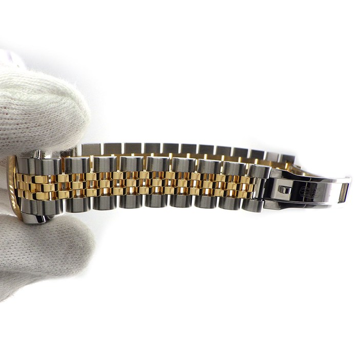 ロレックス Rolex 腕時計 デイトジャスト 179173G G番 2010年 ルーレット刻印 10ポイント ダイヤインデックス シャンパン コンピューター文字盤 彫コン デイト K18YG SS 自動巻き 【中古】
