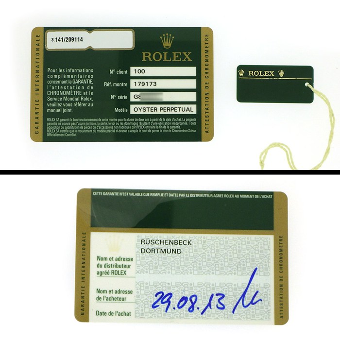 ロレックス Rolex 腕時計 デイトジャスト 179173G G番 2010年 ルーレット刻印 10ポイント ダイヤインデックス シャンパン コンピューター文字盤 彫コン デイト K18YG SS 自動巻き 【中古】