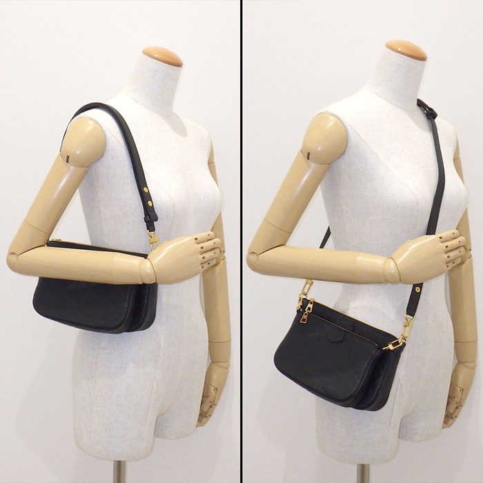 ルイ・ヴィトン LOUIS VUITTON ショルダーバッグ ミュルティ ポシェット アクセソワール M80399 ノワール モノグラムアンプラントレザー カウハイドレザー ゴールド金具 【中古】