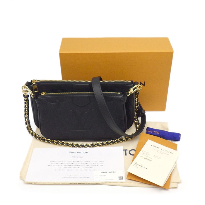 ルイ・ヴィトン LOUIS VUITTON ショルダーバッグ ミュルティ ポシェット アクセソワール M80399 ノワール モノグラムアンプラントレザー カウハイドレザー ゴールド金具 【中古】