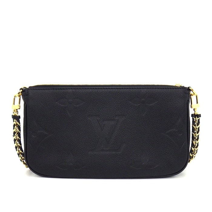 ルイ・ヴィトン LOUIS VUITTON ショルダーバッグ ミュルティ ポシェット アクセソワール M80399 ノワール モノグラムアンプラントレザー カウハイドレザー ゴールド金具 【中古】