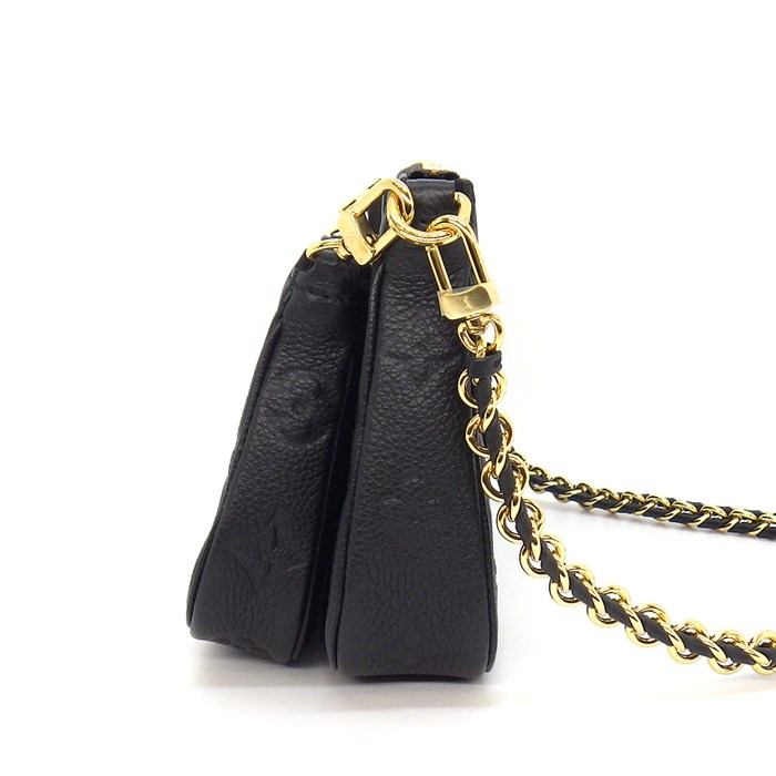 ルイ・ヴィトン LOUIS VUITTON ショルダーバッグ ミュルティ ポシェット アクセソワール M80399 ノワール モノグラムアンプラントレザー カウハイドレザー ゴールド金具 【中古】