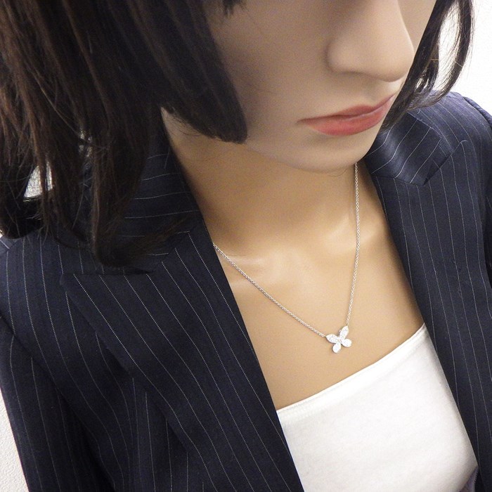 グラフ Graff GRAFF ネックレス パヴェ バタフライ ミニ GP40676 1ポイント マーキスカット ダイヤモンド ラウンドカット ダイヤモンド 計0.55ct K18WG 【中古】