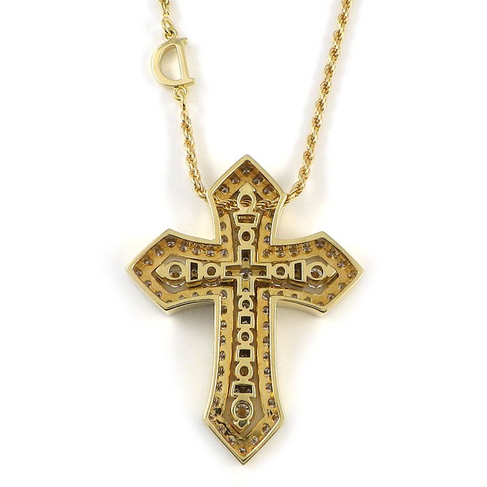 ダミアーニ DAMIANI ネックレス ベルエポック クラウン M クロス パヴェ ダイヤモンド K18YG 【中古】