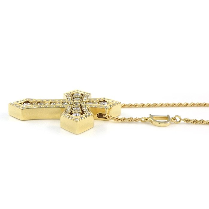 ダミアーニ DAMIANI ネックレス ベルエポック クラウン M クロス パヴェ ダイヤモンド K18YG 【中古】